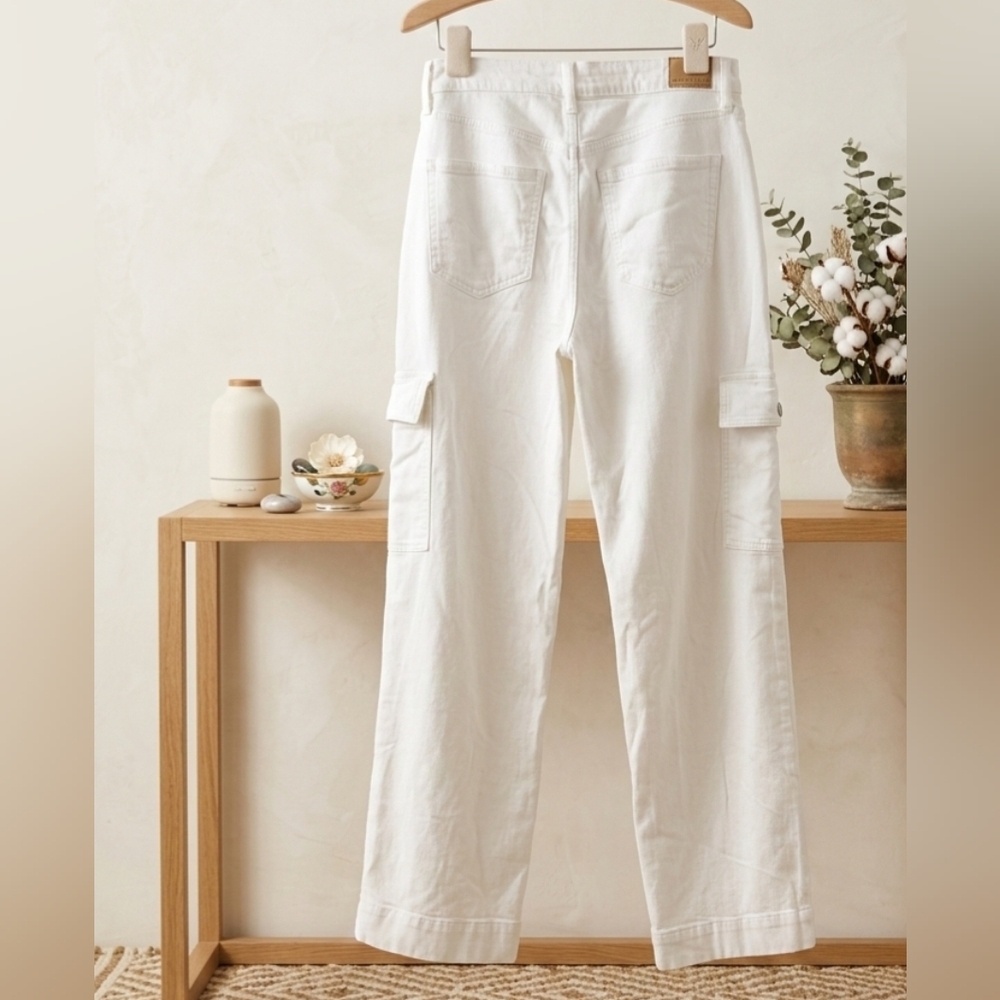 American Eagle Outfitters White Cargo Pants - Picture 3 of 9